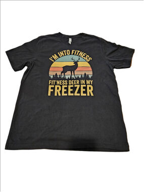 Men's Bella+Canvas Fitness Deer Graphic Tee Black XL
